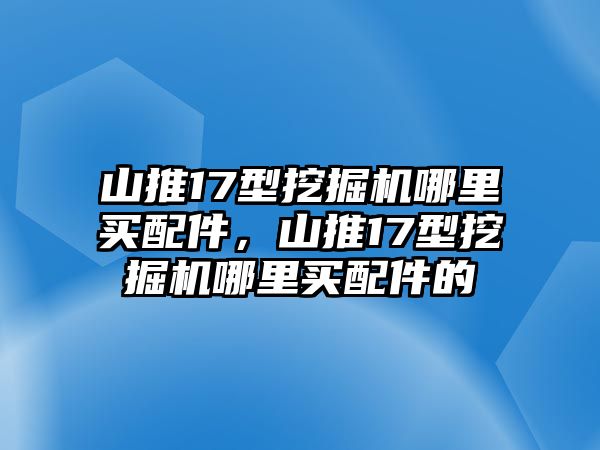 山推17型挖掘機哪里買配件，山推17型挖掘機哪里買配件的