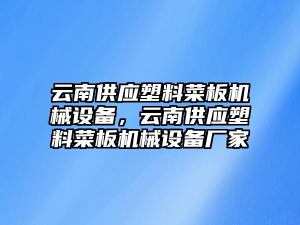 云南供應(yīng)塑料菜板機械設(shè)備，云南供應(yīng)塑料菜板機械設(shè)備廠家