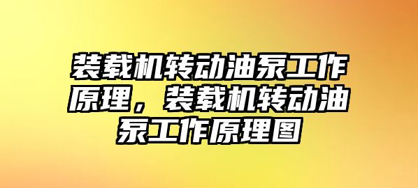 裝載機轉動油泵工作原理，裝載機轉動油泵工作原理圖