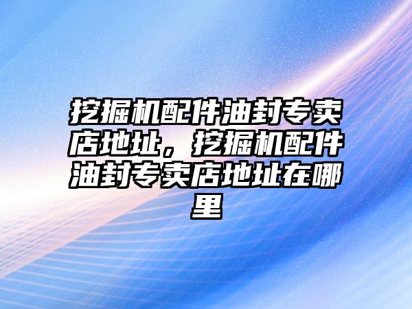 挖掘機配件油封專賣店地址，挖掘機配件油封專賣店地址在哪里