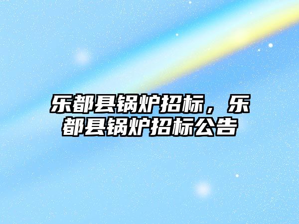 樂都縣鍋爐招標，樂都縣鍋爐招標公告