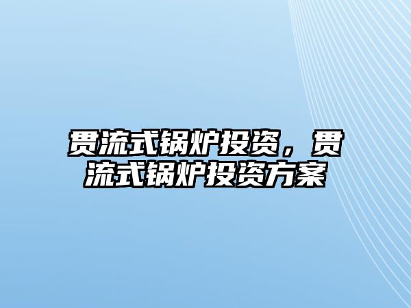 貫流式鍋爐投資，貫流式鍋爐投資方案