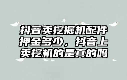 抖音賣挖掘機配件押金多少，抖音上賣挖機的是真的嗎