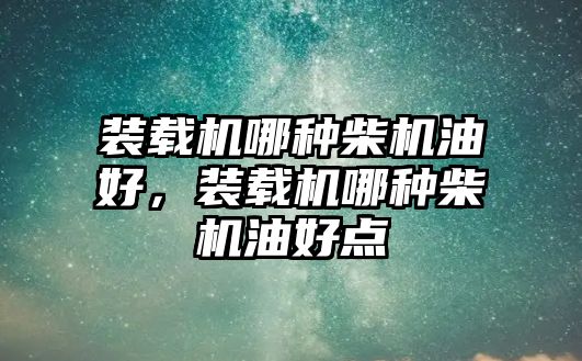 裝載機(jī)哪種柴機(jī)油好，裝載機(jī)哪種柴機(jī)油好點(diǎn)