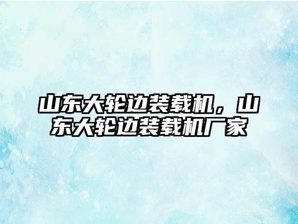 山東大輪邊裝載機，山東大輪邊裝載機廠家