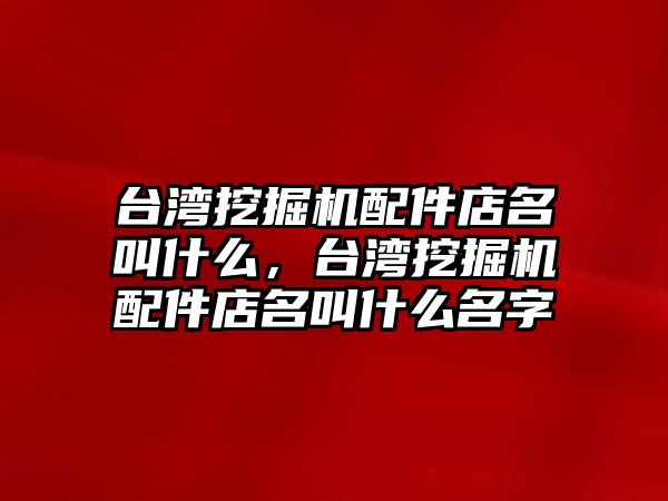 臺灣挖掘機配件店名叫什么，臺灣挖掘機配件店名叫什么名字