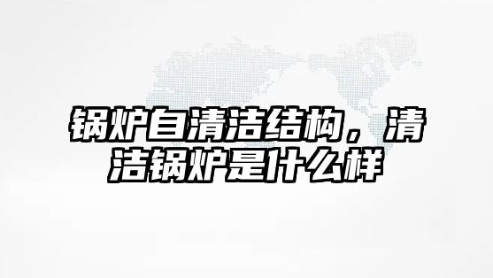 鍋爐自清潔結構，清潔鍋爐是什么樣