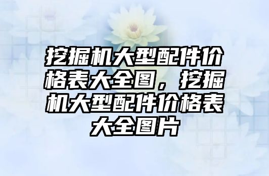 挖掘機大型配件價格表大全圖，挖掘機大型配件價格表大全圖片