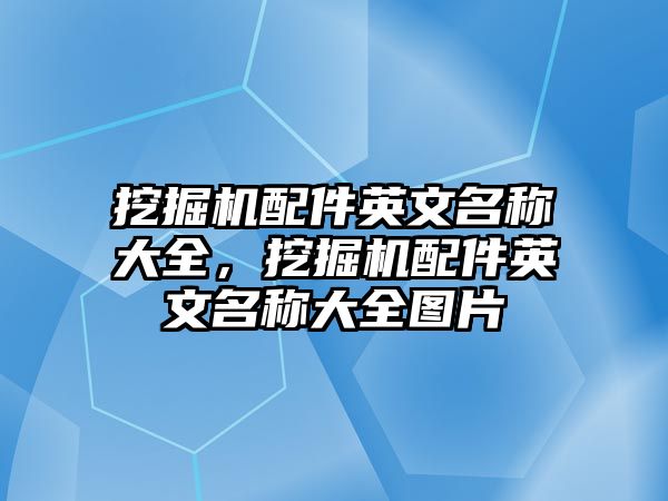 挖掘機配件英文名稱大全，挖掘機配件英文名稱大全圖片