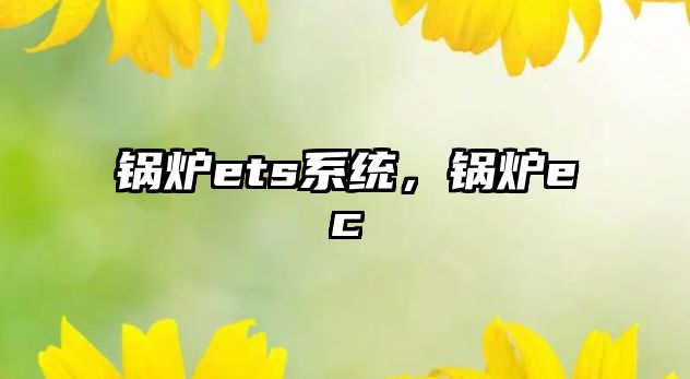 鍋爐ets系統，鍋爐ec