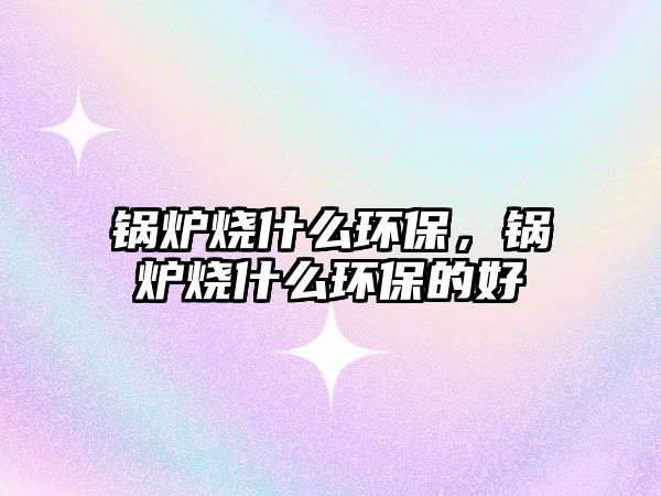 鍋爐燒什么環保，鍋爐燒什么環保的好