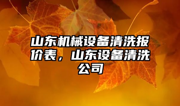 山東機械設備清洗報價表，山東設備清洗公司