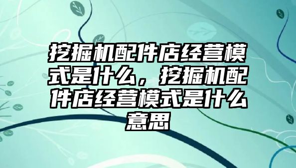 挖掘機配件店經營模式是什么，挖掘機配件店經營模式是什么意思