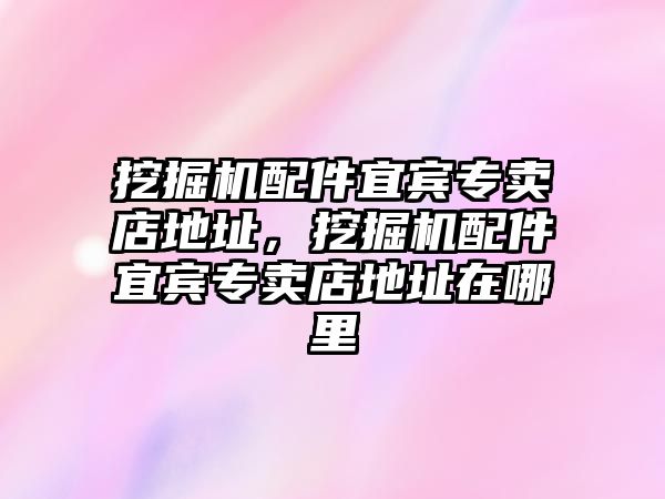 挖掘機配件宜賓專賣店地址，挖掘機配件宜賓專賣店地址在哪里