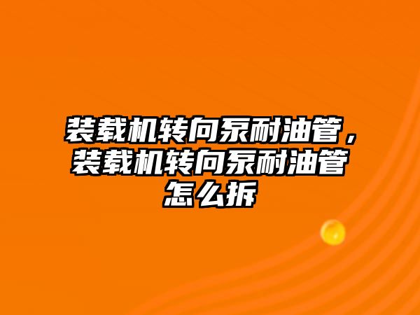 裝載機轉向泵耐油管，裝載機轉向泵耐油管怎么拆