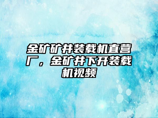 金礦礦井裝載機(jī)直營(yíng)廠，金礦井下開(kāi)裝載機(jī)視頻