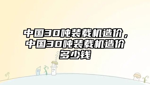 中國(guó)30噸裝載機(jī)造價(jià)，中國(guó)30噸裝載機(jī)造價(jià)多少錢(qián)