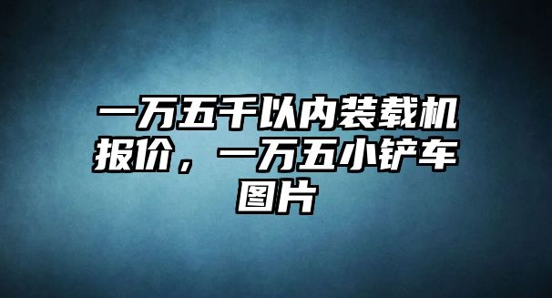 一萬五千以內裝載機報價，一萬五小鏟車圖片