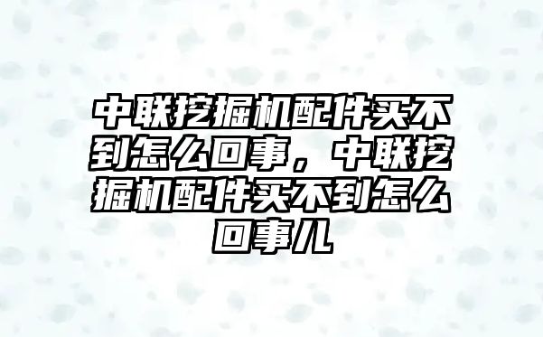 中聯(lián)挖掘機(jī)配件買不到怎么回事，中聯(lián)挖掘機(jī)配件買不到怎么回事兒