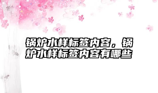 鍋爐水樣標簽內容，鍋爐水樣標簽內容有哪些