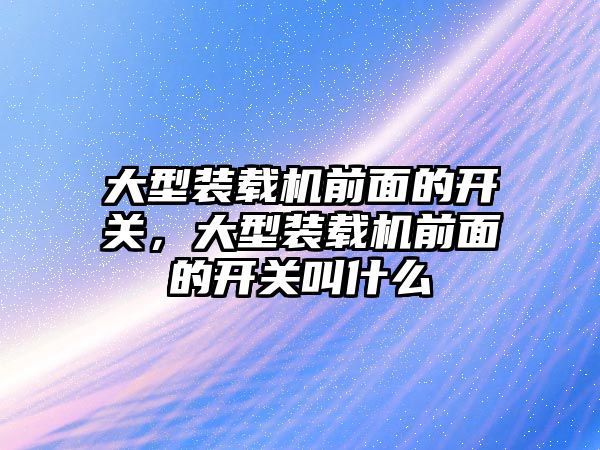 大型裝載機前面的開關，大型裝載機前面的開關叫什么