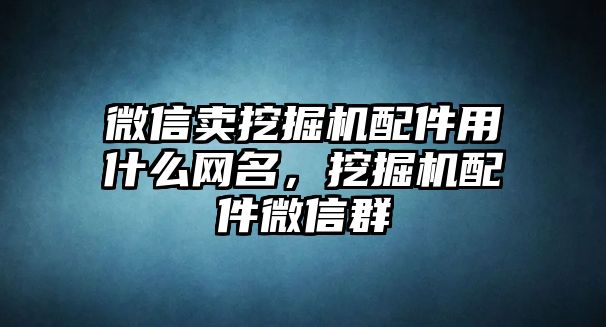 微信賣挖掘機(jī)配件用什么網(wǎng)名，挖掘機(jī)配件微信群