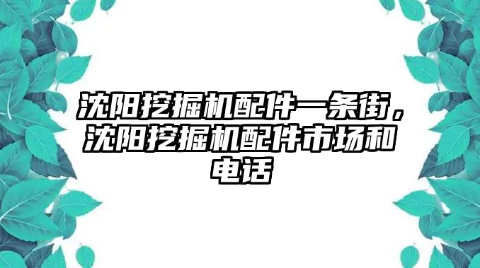 沈陽挖掘機(jī)配件一條街，沈陽挖掘機(jī)配件市場(chǎng)和電話