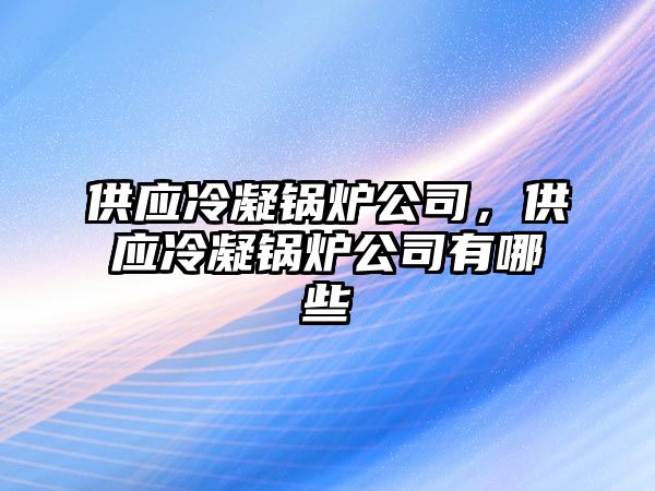 供應冷凝鍋爐公司，供應冷凝鍋爐公司有哪些