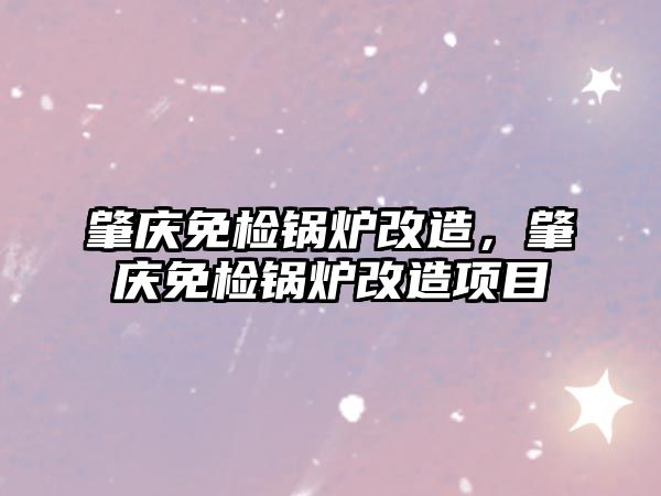 肇慶免檢鍋爐改造，肇慶免檢鍋爐改造項目