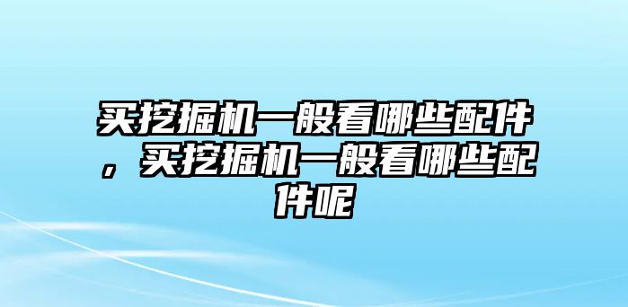 買挖掘機一般看哪些配件，買挖掘機一般看哪些配件呢