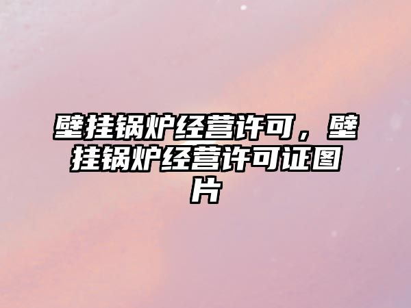 壁掛鍋爐經營許可，壁掛鍋爐經營許可證圖片