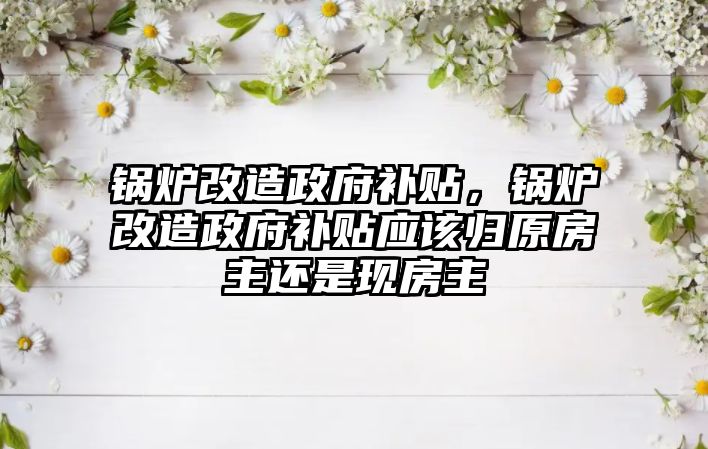 鍋爐改造政府補貼，鍋爐改造政府補貼應該歸原房主還是現房主