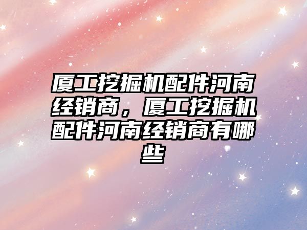 廈工挖掘機配件河南經銷商，廈工挖掘機配件河南經銷商有哪些