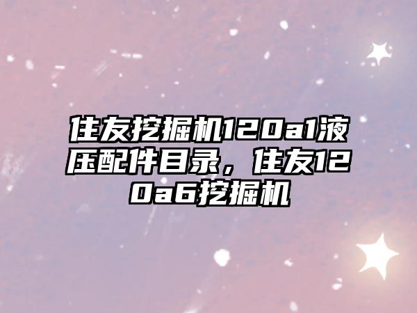 住友挖掘機120a1液壓配件目錄，住友120a6挖掘機