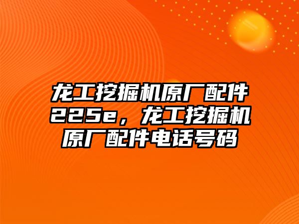 龍工挖掘機原廠配件225e，龍工挖掘機原廠配件電話號碼