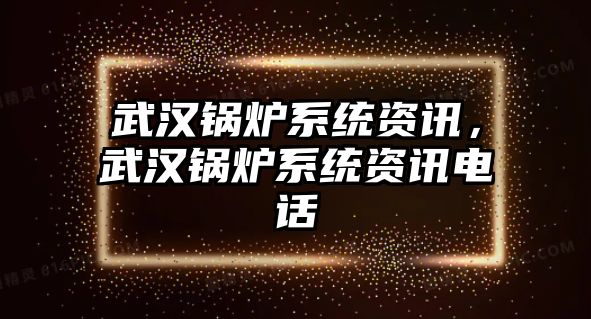 武漢鍋爐系統資訊，武漢鍋爐系統資訊電話