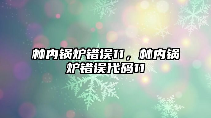 林內鍋爐錯誤11，林內鍋爐錯誤代碼11