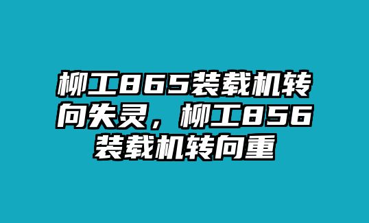 柳工865裝載機轉向失靈，柳工856裝載機轉向重