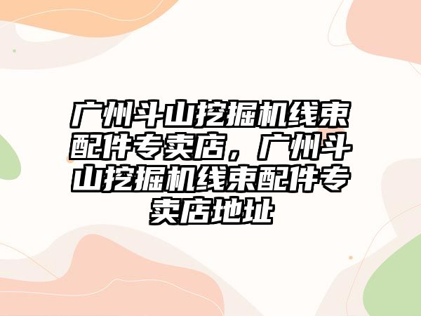 廣州斗山挖掘機線束配件專賣店，廣州斗山挖掘機線束配件專賣店地址