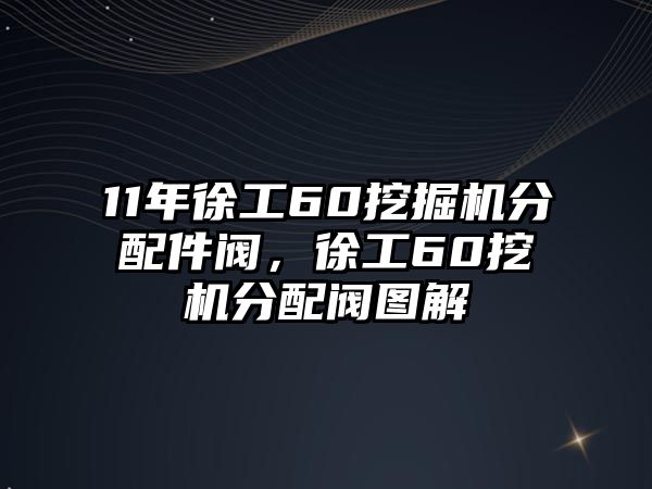 11年徐工60挖掘機(jī)分配件閥，徐工60挖機(jī)分配閥圖解