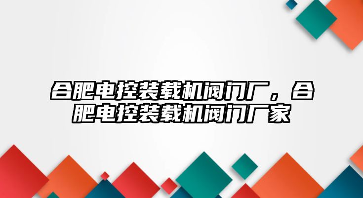 合肥電控裝載機閥門廠，合肥電控裝載機閥門廠家