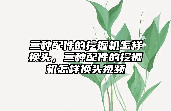 三種配件的挖掘機怎樣換頭，三種配件的挖掘機怎樣換頭視頻