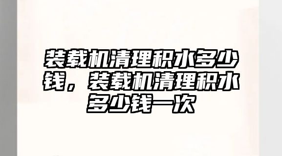 裝載機清理積水多少錢，裝載機清理積水多少錢一次