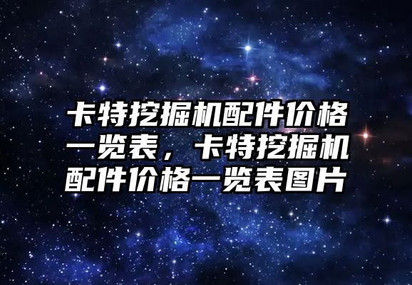 卡特挖掘機配件價格一覽表，卡特挖掘機配件價格一覽表圖片