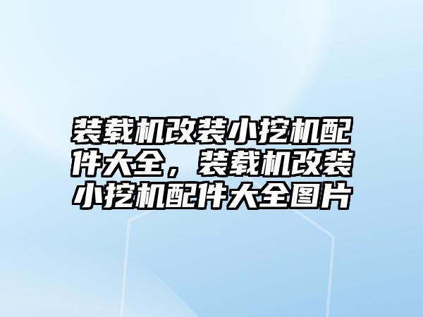 裝載機改裝小挖機配件大全，裝載機改裝小挖機配件大全圖片