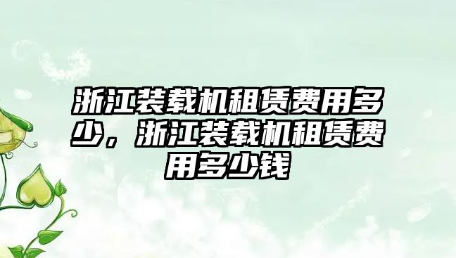 浙江裝載機租賃費用多少，浙江裝載機租賃費用多少錢