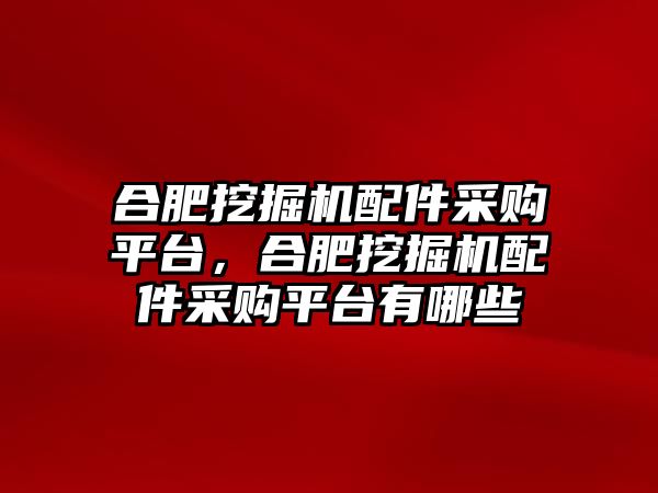 合肥挖掘機配件采購平臺，合肥挖掘機配件采購平臺有哪些