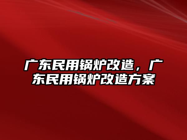 廣東民用鍋爐改造，廣東民用鍋爐改造方案