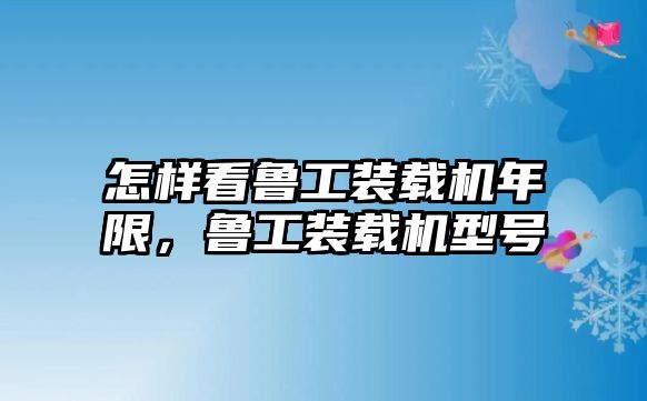 怎樣看魯工裝載機(jī)年限，魯工裝載機(jī)型號