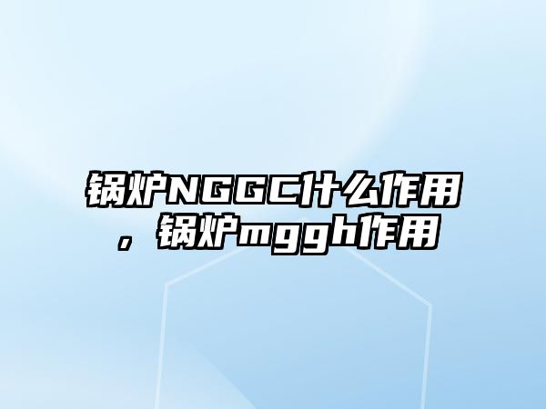 鍋爐NGGC什么作用，鍋爐mggh作用